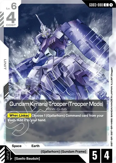 Gundam Kimaris Trooper Trooper Mode GD03-080 Gundam card from Steel Requiem
