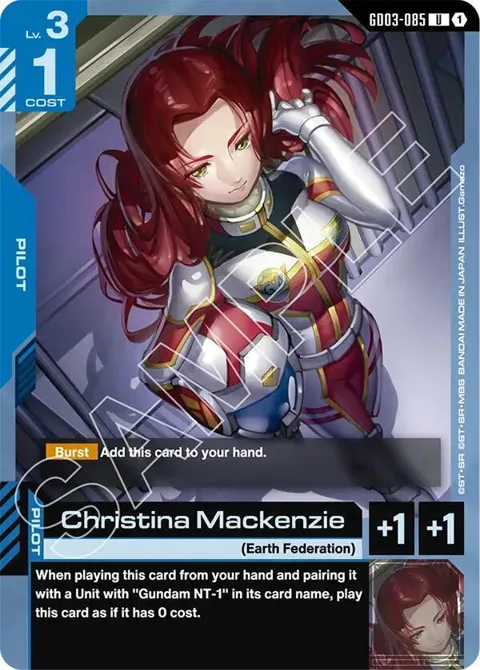 Christina Mackenzie GD03-085 Gundam card from Steel Requiem