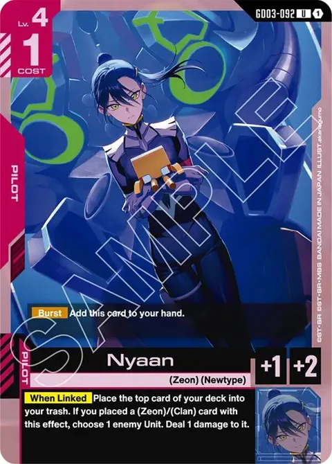 Nyaan GD03-092 Gundam card from Steel Requiem