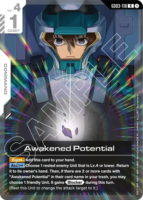 Awakened Potential GD03-118 Gundam card from Steel Requiem