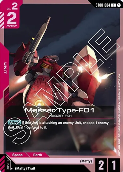 Messer Type-F01 ST08-004 Gundam card from Starter Deck 08: Flash of Radiance