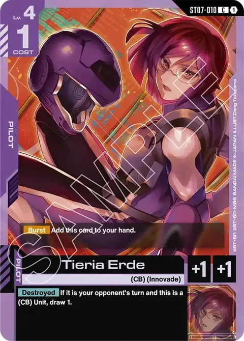 Tieria Erde ST07-010 Gundam card from Starter Deck 07: Celestial Drive