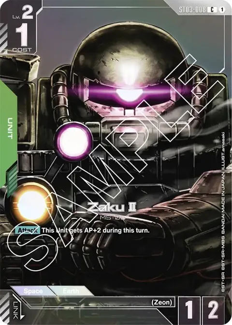 Zaku II Premium Card Collection ST03-008 Gundam card from Gundam Promotional Cards