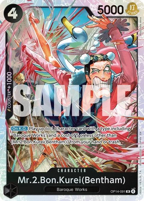 Mr.2.Bon.Kurei Bentham OP14-091 One Piece card from The Azure Sea's Seven
