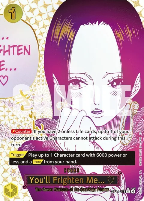 You'll Frighten Me... Alt Art OP14-118 One Piece card from The Azure Sea's Seven