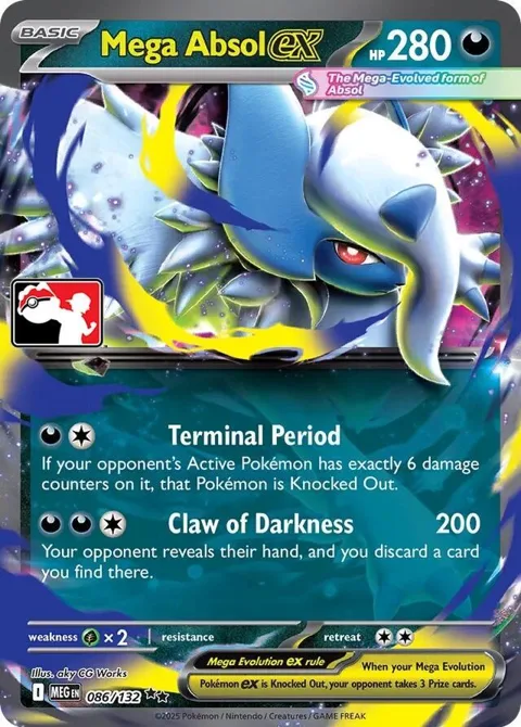 Mega Absol ex #086/132 Holofoil Pokémon card from Prize Pack Series Cards