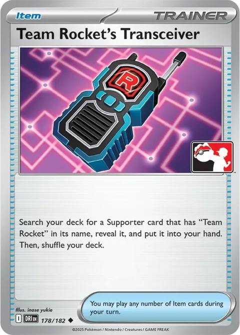Team Rocket's Transceiver #178/182 Pokémon card from Prize Pack Series Cards