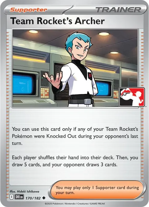 Team Rocket's Archer #170/182 Pokémon card from Prize Pack Series Cards
