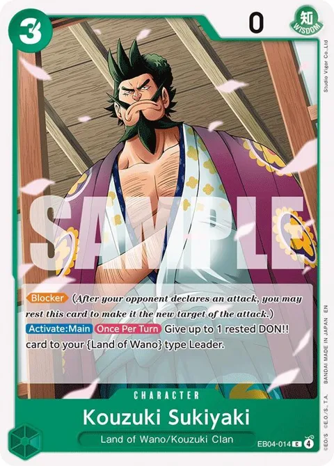 Kouzuki Sukiyaki EB04-014 One Piece card from The Azure Sea's Seven