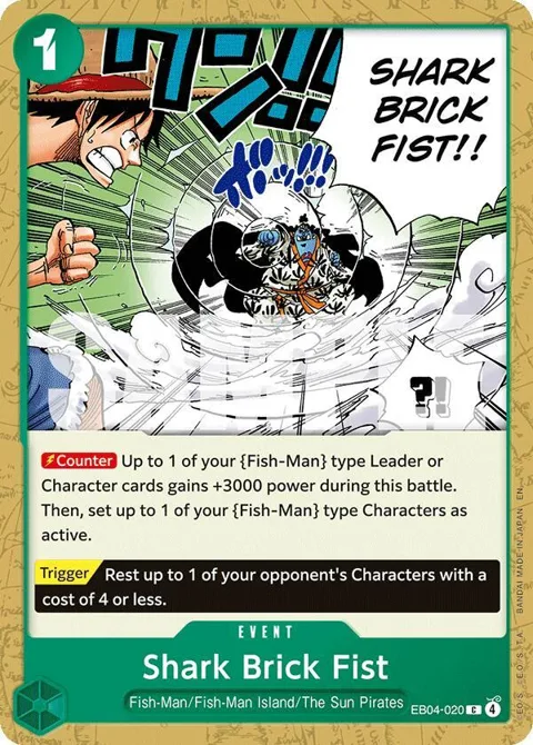Shark Brick Fist EB04-020 One Piece card from The Azure Sea's Seven