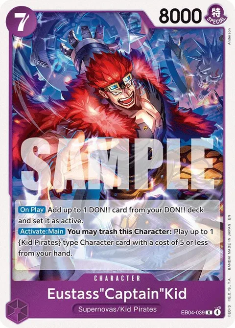 Eustass"Captain"Kid EB04-039 One Piece card from The Azure Sea's Seven