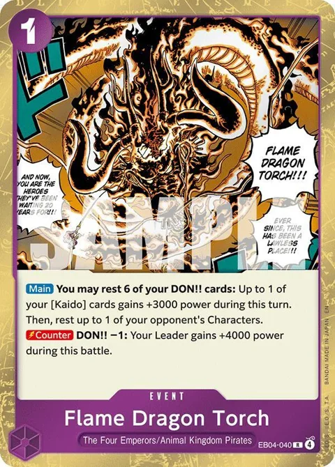 Flame Dragon Torch EB04-040 One Piece card from The Azure Sea's Seven