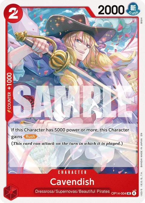 Cavendish OP14-004 One Piece card from The Azure Sea's Seven