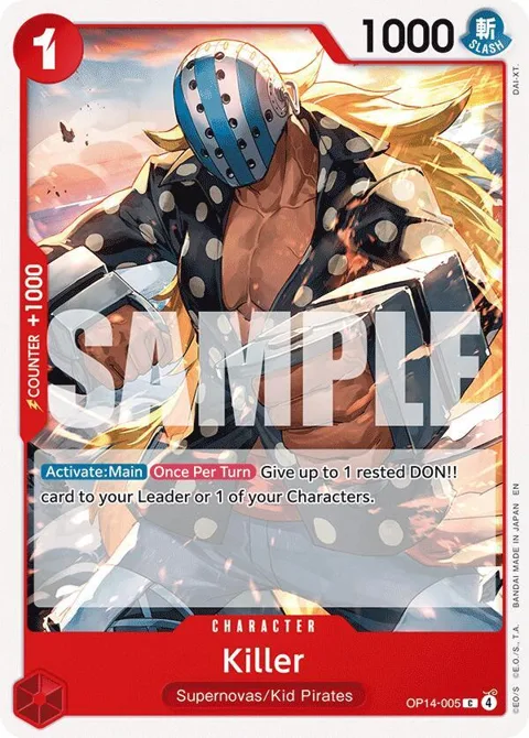 Killer OP14-005 One Piece card from The Azure Sea's Seven