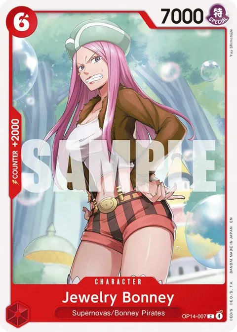 Jewelry Bonney OP14-007 One Piece card from The Azure Sea's Seven