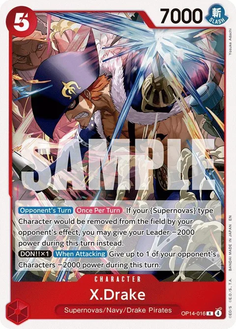 X.Drake OP14-016 One Piece card from The Azure Sea's Seven