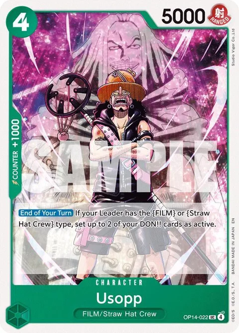 Usopp OP14-022 One Piece card from The Azure Sea's Seven