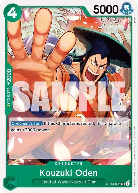 Kouzuki Oden OP14-026 One Piece card from The Azure Sea's Seven