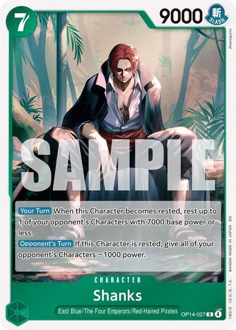 Shanks OP14-027 One Piece card from The Azure Sea's Seven