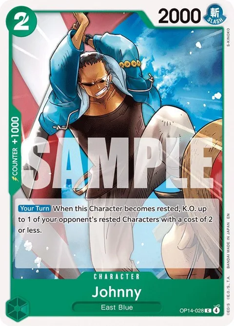 Johnny OP14-028 One Piece card from The Azure Sea's Seven