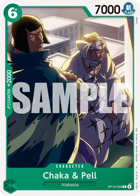 Chaka & Pell OP14-030 One Piece card from The Azure Sea's Seven