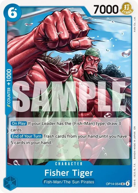 Fisher Tiger OP14-054 One Piece card from The Azure Sea's Seven