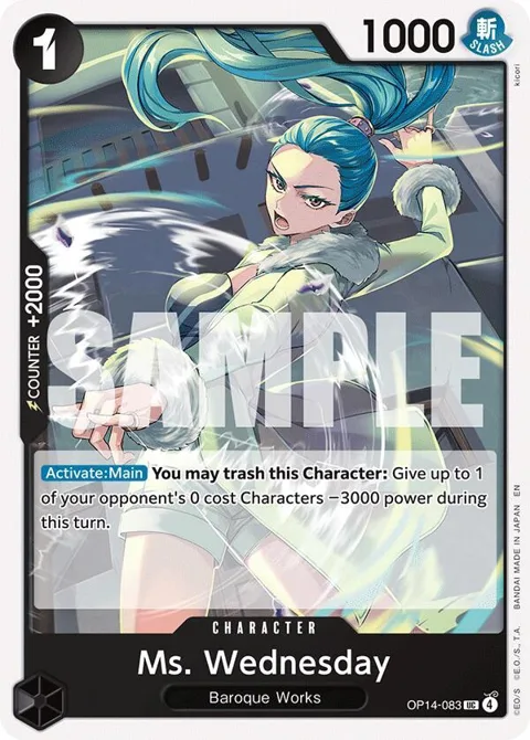 Ms. Wednesday OP14-083 One Piece card from The Azure Sea's Seven