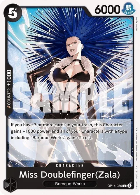 Miss Doublefinger Zala OP14-086 One Piece card from The Azure Sea's Seven