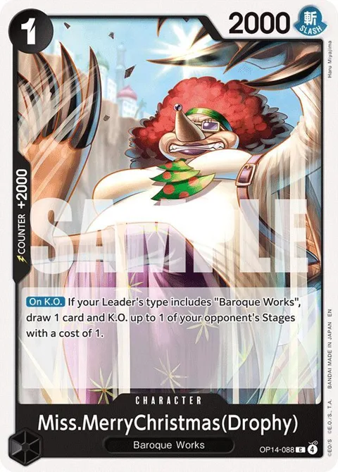 Miss.MerryChristmas Drophy OP14-088 One Piece card from The Azure Sea's Seven