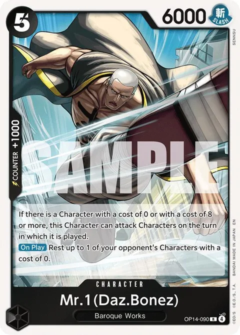 Mr.1 Daz.Bonez OP14-090 One Piece card from The Azure Sea's Seven