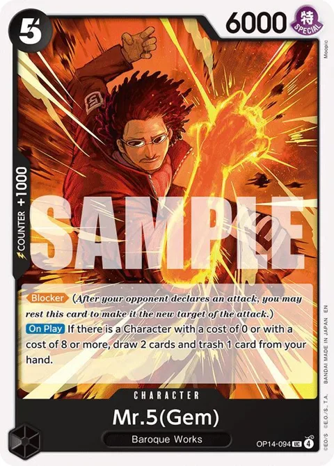 Mr.5 Gem OP14-094 One Piece card from The Azure Sea's Seven
