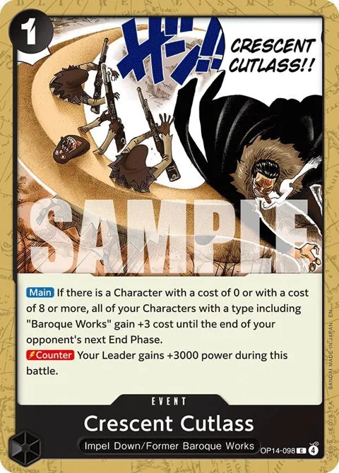 Crescent Cutlass OP14-098 One Piece card from The Azure Sea's Seven