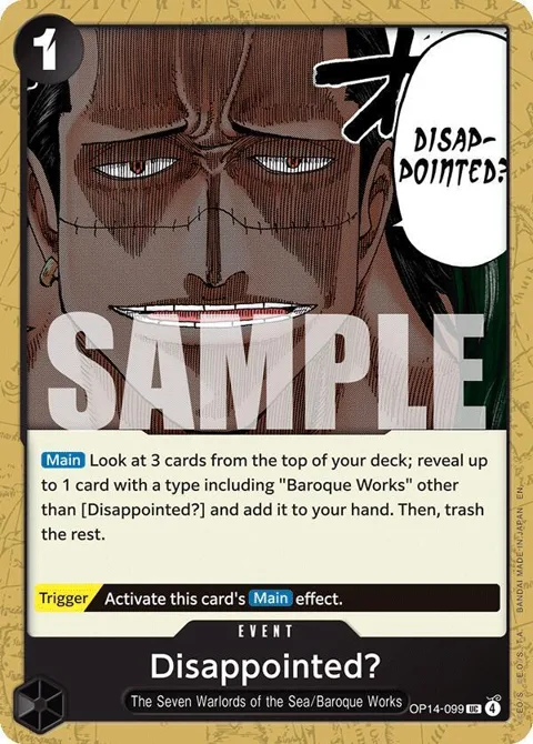 Disappointed? OP14-099 One Piece card from The Azure Sea's Seven