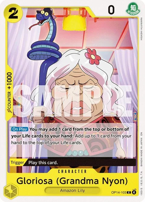 Gloriosa Grandma Nyon OP14-103 One Piece card from The Azure Sea's Seven