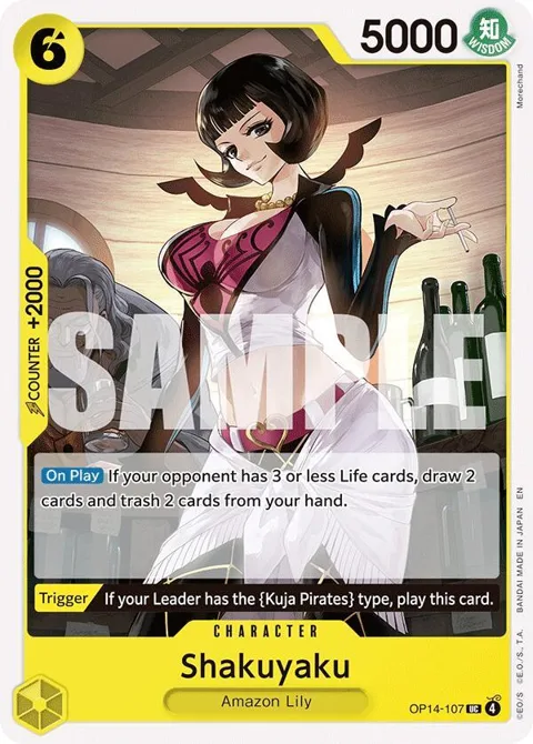 Shakuyaku OP14-107 One Piece card from The Azure Sea's Seven