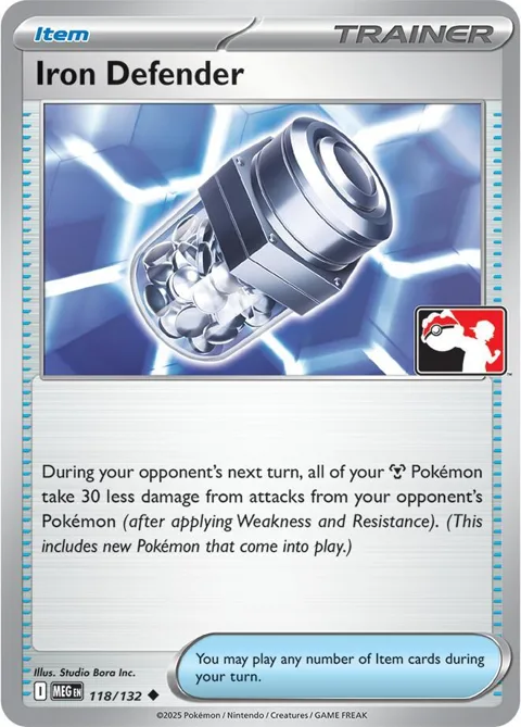 Iron Defender #118/132 Pokémon card from Prize Pack Series Cards