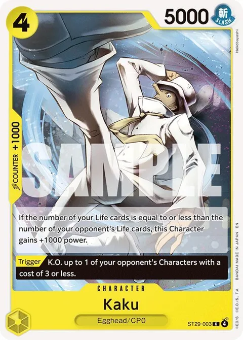 Kaku ST29-003 One Piece card from Starter Deck 29: Egghead