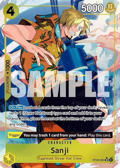 Sanji Full Art ST29-004 One Piece card from Starter Deck 29: Egghead