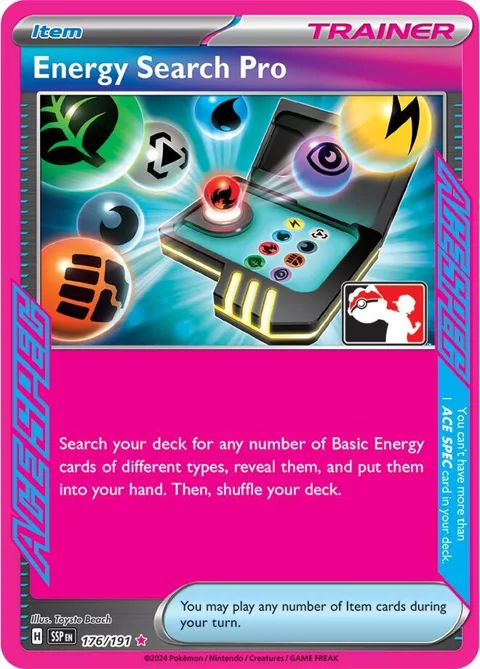Energy Search Pro #176/191 Holofoil Pokémon card from Prize Pack Series Cards