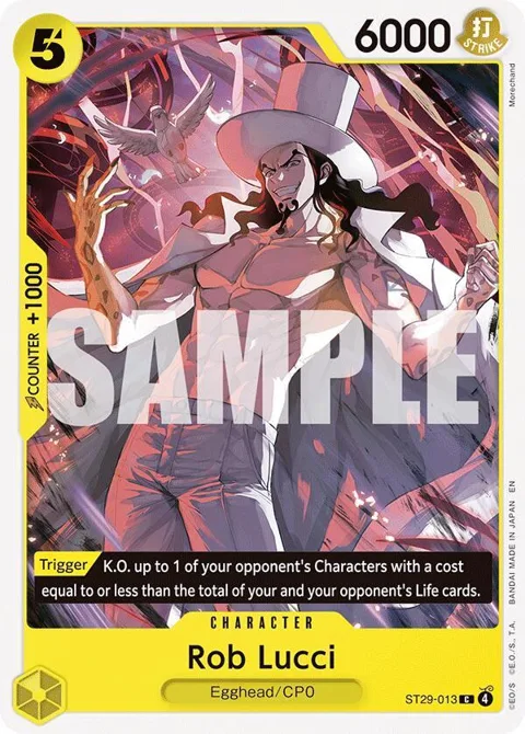Rob Lucci ST29-013 One Piece card from Starter Deck 29: Egghead
