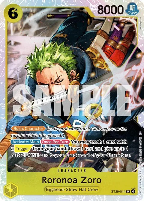 Roronoa Zoro ST29-014 One Piece card from Starter Deck 29: Egghead