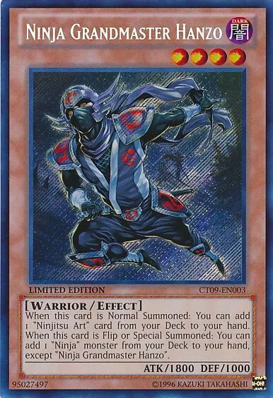 Ninja Grandmaster Hanzo CT09-EN003 Yu-Gi-Oh card from 2012 Collectors Tin