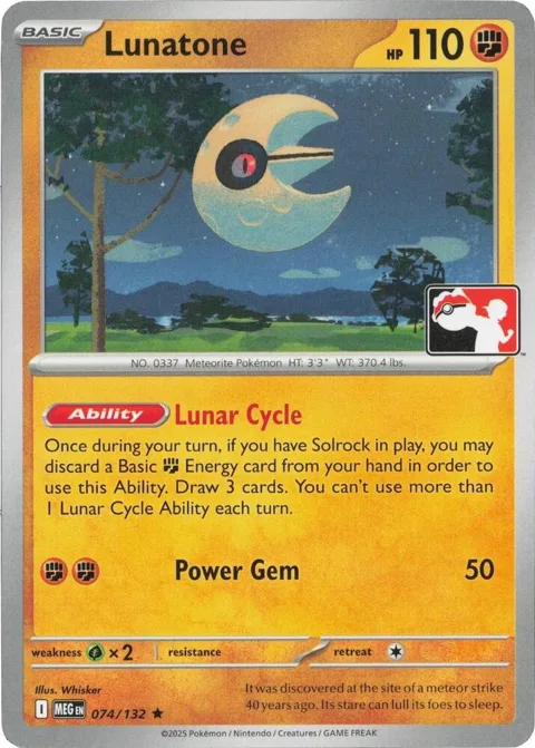 Lunatone #074/132 Pokémon card from Prize Pack Series Cards