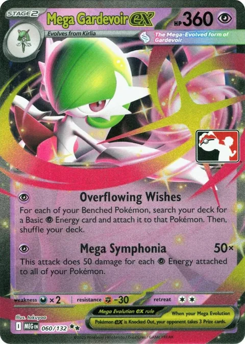 Mega Gardevoir ex #060/132 Holofoil Pokémon card from Prize Pack Series Cards