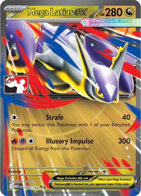Mega Latias ex #100/132 Holofoil Pokémon card from Prize Pack Series Cards