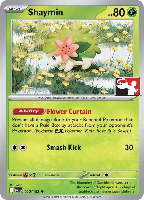 Shaymin #010/182 Pokémon card from Prize Pack Series Cards