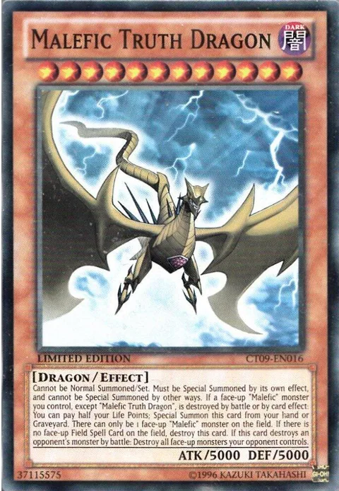 Malefic Truth Dragon CT09-EN016 Yu-Gi-Oh card from 2012 Collectors Tin