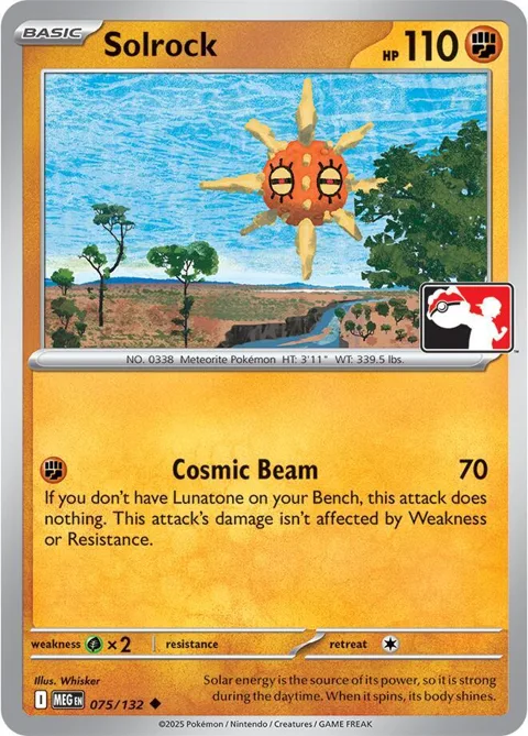 Solrock #075/132 Pokémon card from Prize Pack Series Cards