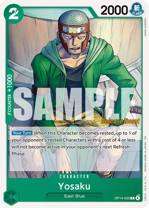 Yosaku OP14-035 Pre-Release One Piece card from The Azure Sea's Seven Release Event Cards