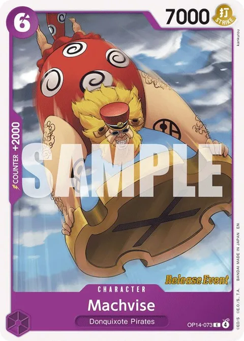 Machvise OP14-073 Pre-Release One Piece card from The Azure Sea's Seven Release Event Cards